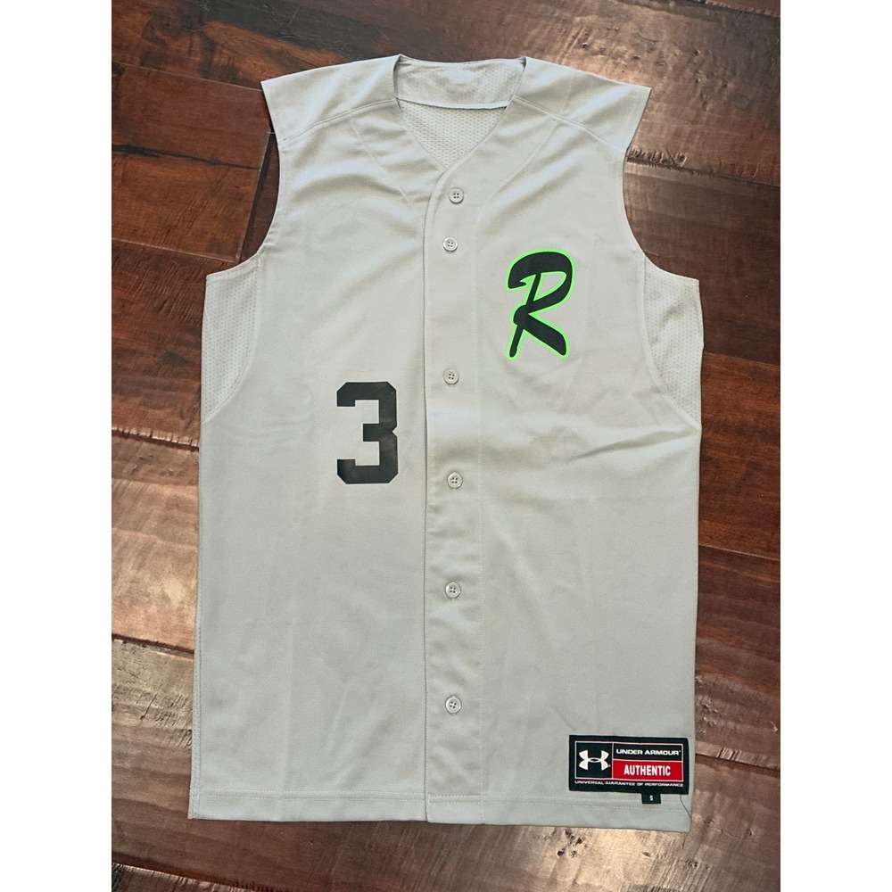 Under Armour 'Authentic' Mens Small Full Button Baseball Jersey Sleeveless Mesh